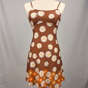 Altar’d State Daisy Print Tie Back Mini Dress XS